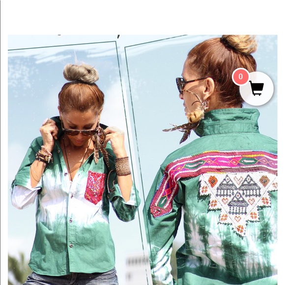 Banda Bags Hand Beaded Tie Dyed Shirt/Jacket - Picture 2 of 15